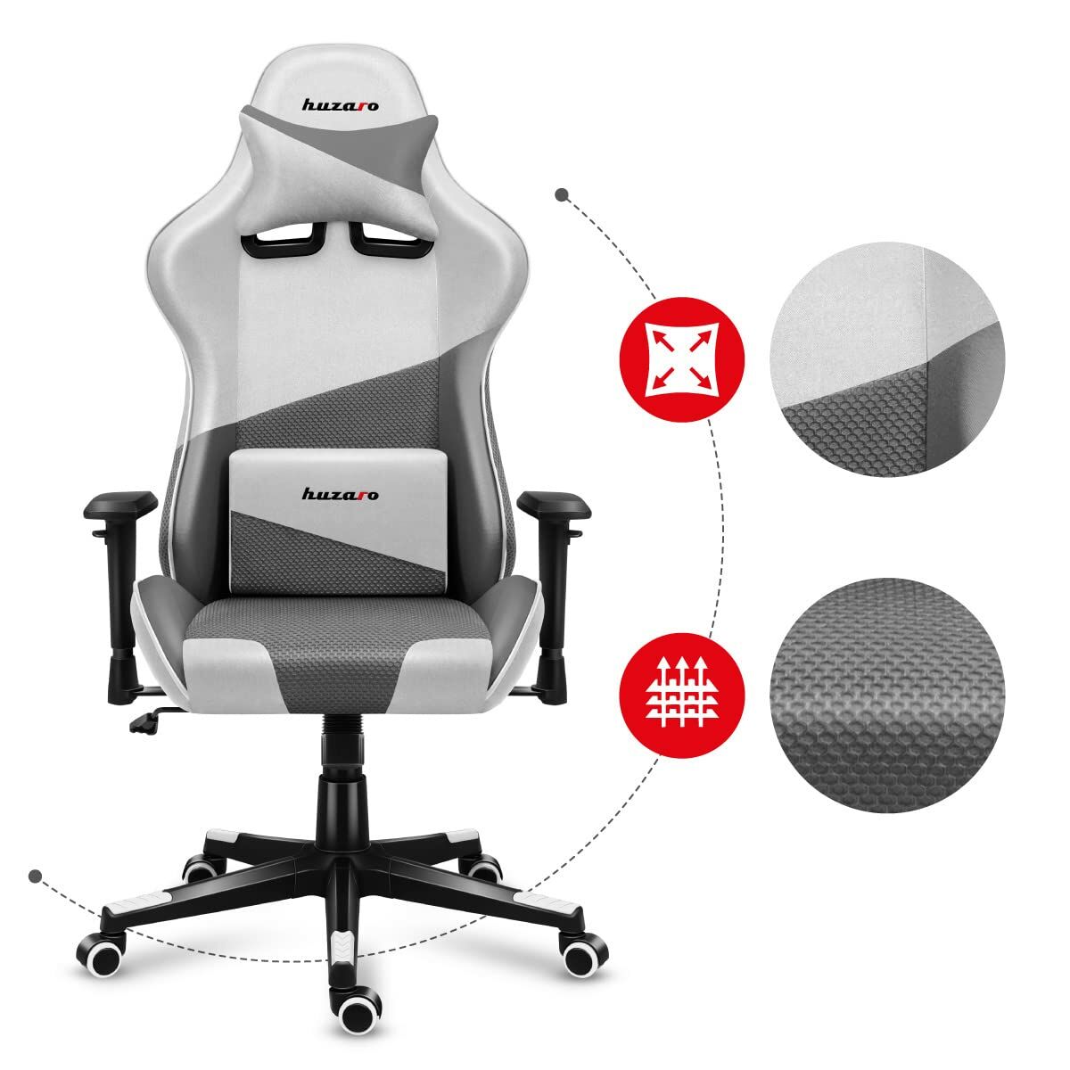 Стул Gaming Huzaro Hz-Force 6.2 White Mesh Белый
